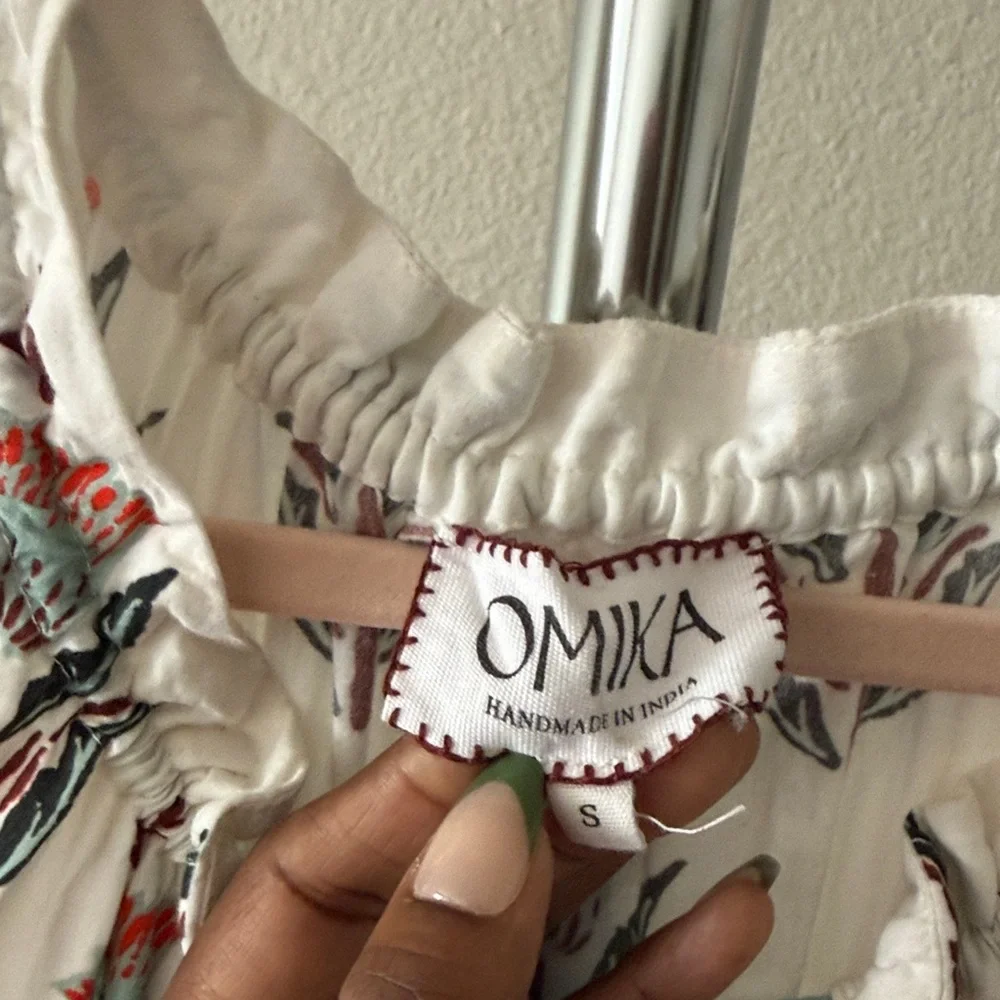 Omika Dress Floral Printed Paola Maxi Dress White Size S - Picture 4 of 6